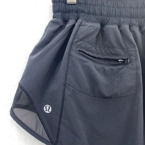 LULULEMON Black Adjustable Running Shorts Elastic in Waist Mesh Detail - Picture 6 of 7